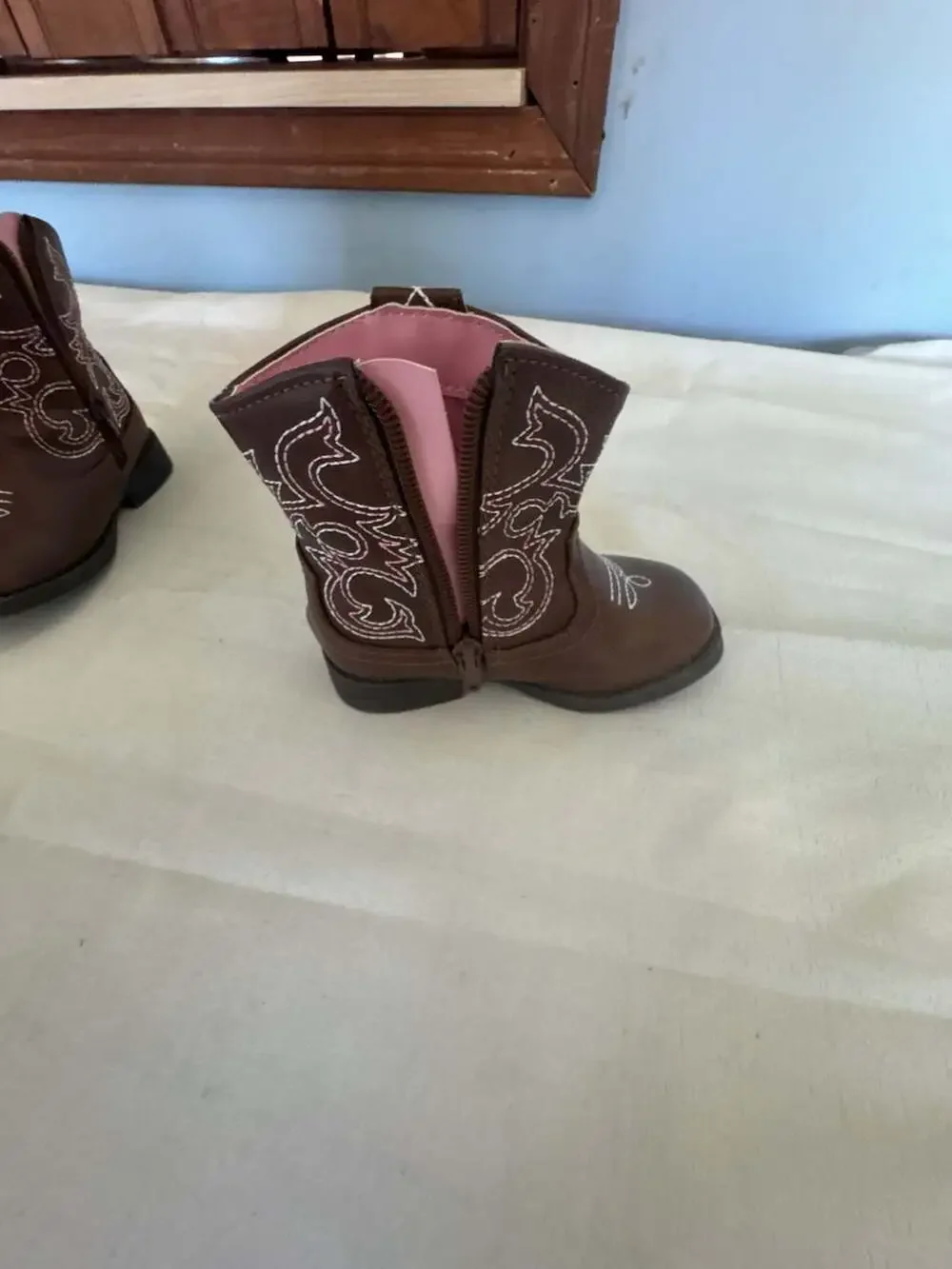 Wonder Nation Toddler Girl's Brown Western Cowboy Boots Size 6